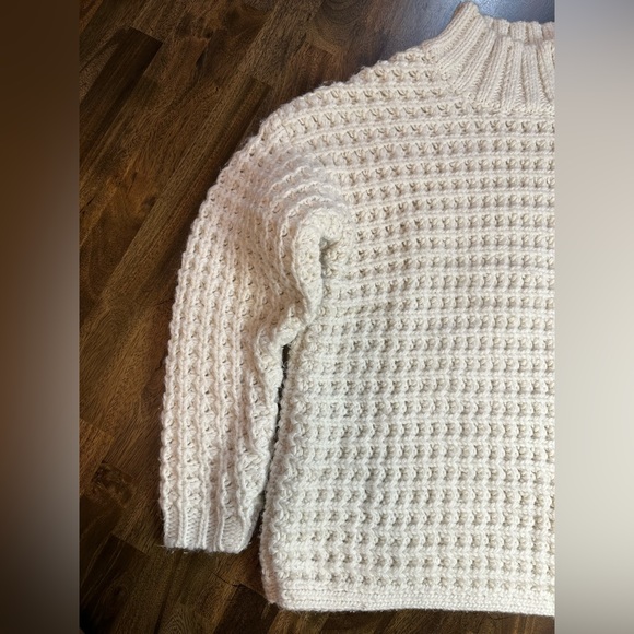 SKYE’S THE LIMIT WOMENS CHUNKY OPEN KNIT MOCK TURTLENECK WHITE/CREAM SWEATER XL - Picture 5 of 10